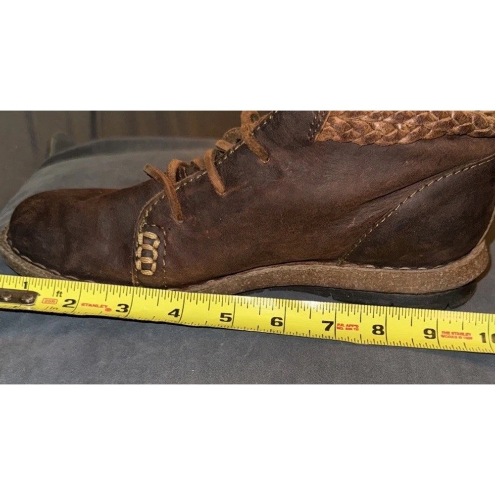 Born Temple Ankle Boots Castano Suede Leather Braided Accent Boho Women's 7.5 - Picture 13 of 16